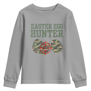 Easter Egg Hunter Youth Sweatshirt Camo Funny Hunting TS10 Sport Gray Print Your Wear