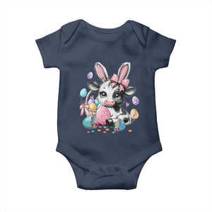 Easter Day Cow Baby Onesie Cute Cow Bunny Heifer TS10 Navy Print Your Wear