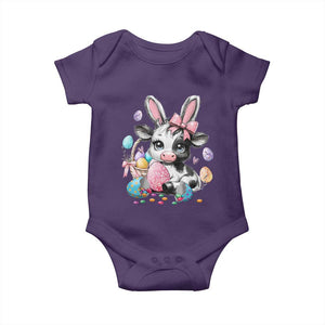 Easter Day Cow Baby Onesie Cute Cow Bunny Heifer TS10 Purple Print Your Wear