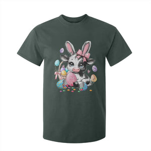 Easter Day Cow T Shirt For Kid Cute Cow Bunny Heifer TS10 Dark Forest Green Print Your Wear