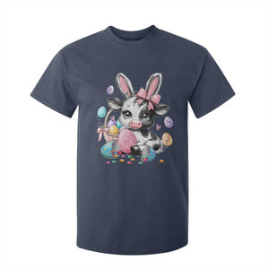 Easter Day Cow T Shirt For Kid Cute Cow Bunny Heifer TS10 Navy Print Your Wear