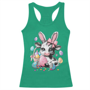 Easter Day Cow Racerback Tank Top Cute Cow Bunny Heifer TS10 Irish Green Print Your Wear