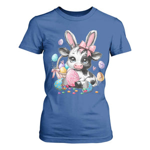 Easter Day Cow T Shirt For Women Cute Cow Bunny Heifer TS10 Royal Blue Print Your Wear