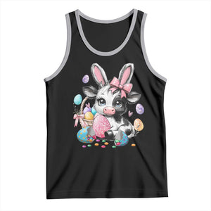 Easter Day Cow Tank Top Cute Cow Bunny Heifer TS10 Black Athletic Heather Print Your Wear