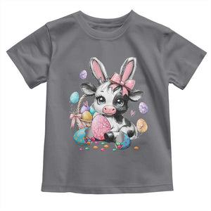 Easter Day Cow Toddler T Shirt Cute Cow Bunny Heifer TS10 Charcoal Print Your Wear