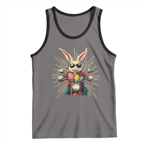Biker Bunny Tank Top Retro Easter Day Rabbit Ride Motorcycles Motorbike TS10 Deep Heather Black Print Your Wear