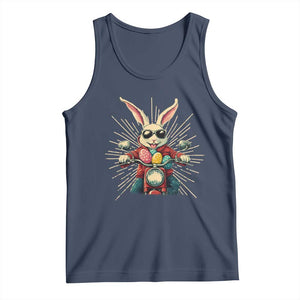 Biker Bunny Tank Top Retro Easter Day Rabbit Ride Motorcycles Motorbike TS10 Navy Print Your Wear