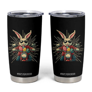 Biker Bunny Tumbler Cup Retro Easter Day Rabbit Ride Motorcycles Motorbike TS10 Black Print Your Wear