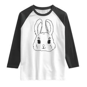 Cute Bunny Raglan Shirt Kawaii Rabbit Happy Easter Day TS10 White Black Print Your Wear
