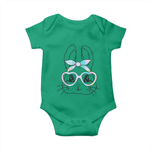 Girls Easter Bunny Baby Onesie Rabbit Face Tie Dye Glasses Happy Easter Day TS10 Irish Green Print Your Wear