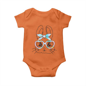 Girls Easter Bunny Baby Onesie Rabbit Face Tie Dye Glasses Happy Easter Day TS10 Orange Print Your Wear