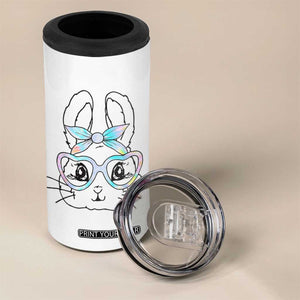 Girls Easter Bunny 4 in 1 Can Cooler Tumbler Rabbit Face Tie Dye Glasses Happy Easter Day TS10 Print Your Wear