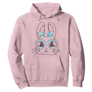 Girls Easter Bunny Hoodie Rabbit Face Tie Dye Glasses Happy Easter Day TS10 Light Pink Print Your Wear