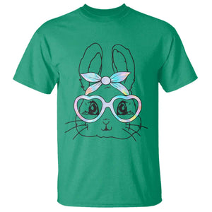 Girls Easter Bunny T Shirt Rabbit Face Tie Dye Glasses Happy Easter Day TS10 Irish Green Print Your Wear