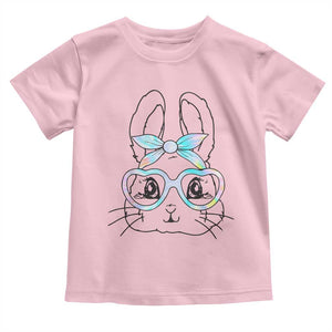 Girls Easter Bunny Toddler T Shirt Rabbit Face Tie Dye Glasses Happy Easter Day TS10 Light Pink Print Your Wear