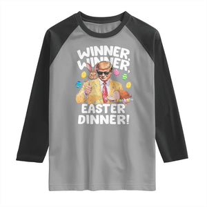 Easter Trump Raglan Shirt Winner Winner Easter Dinner TS10 Sport Gray Black Print Your Wear