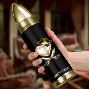 Baseball Pirate Bullet Tumbler Baseball Heart With Skull TS10 Print Your Wear