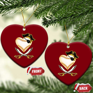 Baseball Pirate Ceramic Ornament Baseball Heart With Skull TS10 Print Your Wear