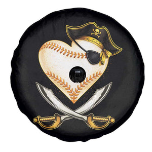 Baseball Pirate Spare Tire Cover Baseball Heart With Skull TS10 Print Your Wear