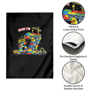 Funny 7th Birthday Building Bricks Garden Flag I Was 6 Now Im 7 Kids 67 Birthday Building Six Seven Boy TS10 Print Your Wear
