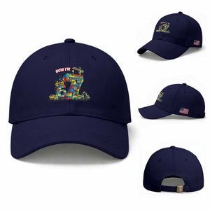 Funny 7th Birthday Building Bricks Baseball Cap I Was 6 Now Im 7 Kids 67 Birthday Building Six Seven Boy TS10 Baseball Cap Universal Fit Dark Blue Print Your Wear