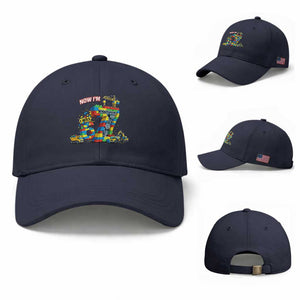 Funny 7th Birthday Building Bricks Baseball Cap I Was 6 Now Im 7 Kids 67 Birthday Building Six Seven Boy TS10 Baseball Cap Universal Fit Navy Print Your Wear
