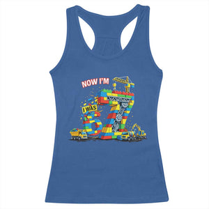Funny 7th Birthday Building Bricks Racerback Tank Top I Was 6 Now Im 7 Kids 67 Birthday Building Six Seven Boy TS10 Royal Blue Print Your Wear