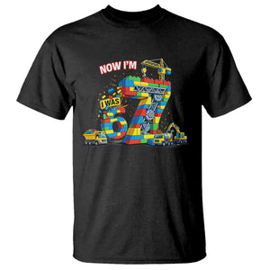 Funny 7th Birthday Building Bricks T Shirt I Was 6 Now Im 7 Kids 67 Birthday Building Six Seven Boy TS10 Black Print Your Wear
