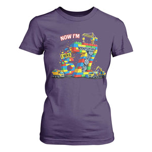 Funny 7th Birthday Building Bricks T Shirt For Women I Was 6 Now Im 7 Kids 67 Birthday Building Six Seven Boy TS10 Purple Print Your Wear