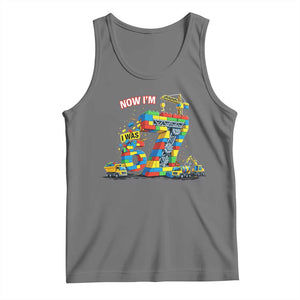 Funny 7th Birthday Building Bricks Tank Top I Was 6 Now Im 7 Kids 67 Birthday Building Six Seven Boy TS10 Black Heather Print Your Wear