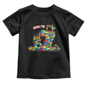 Funny 7th Birthday Building Bricks Toddler T Shirt I Was 6 Now Im 7 Kids 67 Birthday Building Six Seven Boy TS10 Black Print Your Wear