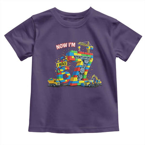 Funny 7th Birthday Building Bricks Toddler T Shirt I Was 6 Now Im 7 Kids 67 Birthday Building Six Seven Boy TS10 Purple Print Your Wear
