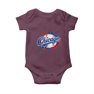 Chicago Pride Dripping Baseball Graphic Baby Onesie TS10 Maroon Print Your Wear