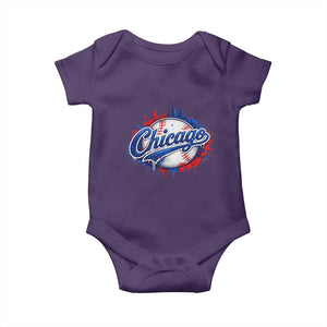 Chicago Pride Dripping Baseball Graphic Baby Onesie TS10 Purple Print Your Wear