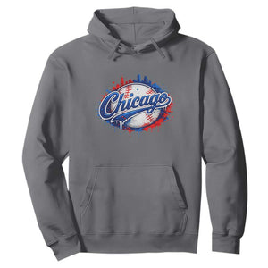 Chicago Pride Dripping Baseball Graphic Hoodie TS10 Charcoal Print Your Wear