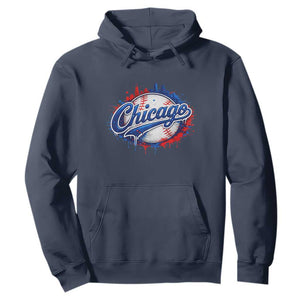 Chicago Pride Dripping Baseball Graphic Hoodie TS10 Navy Print Your Wear