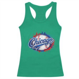 Chicago Pride Dripping Baseball Graphic Racerback Tank Top TS10 Irish Green Print Your Wear