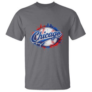 Chicago Pride Dripping Baseball Graphic T Shirt TS10 Charcoal Print Your Wear