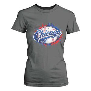 Chicago Pride Dripping Baseball Graphic T Shirt For Women TS10 Dark Heather Print Your Wear