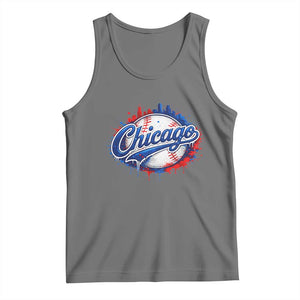 Chicago Pride Dripping Baseball Graphic Tank Top TS10 Black Heather Print Your Wear