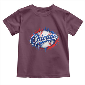 Chicago Pride Dripping Baseball Graphic Toddler T Shirt TS10 Maroon Print Your Wear