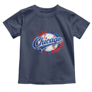 Chicago Pride Dripping Baseball Graphic Toddler T Shirt TS10 Navy Print Your Wear