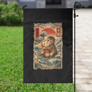 Kawaii Baby Monkey Punch Garden Flag Vintage Japanese Graphic Cute Macaque Ukiyo-e TS10 Print Your Wear