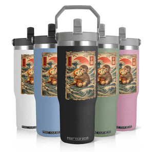 Kawaii Baby Monkey Punch Flip Straw Tumbler Vintage Japanese Graphic Cute Macaque Ukiyo-e TS10 Print Your Wear