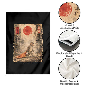 Vintage Japanese Baby Monkey Punch Garden Flag Kawaii Macaque Ukiyo-e Art Funny TS10 Print Your Wear