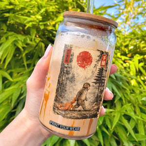 Vintage Japanese Baby Monkey Punch Glass Can Kawaii Macaque Ukiyo-e Art Funny TS10 Black Print Your Wear