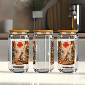 Vintage Japanese Baby Monkey Punch Glass Can Kawaii Macaque Ukiyo-e Art Funny TS10 Print Your Wear