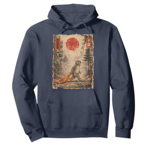Vintage Japanese Baby Monkey Punch Hoodie Kawaii Macaque Ukiyo-e Art Funny TS10 Navy Print Your Wear