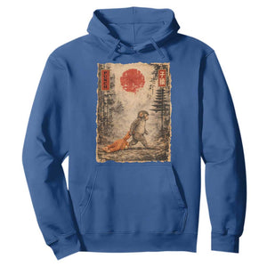 Vintage Japanese Baby Monkey Punch Hoodie Kawaii Macaque Ukiyo-e Art Funny TS10 Royal Blue Print Your Wear