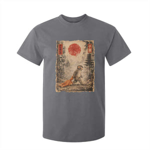 Vintage Japanese Baby Monkey Punch T Shirt For Kid Kawaii Macaque Ukiyo-e Art Funny TS10 Charcoal Print Your Wear